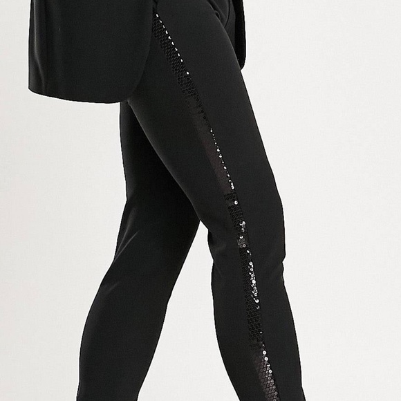 ASOS Pants Mens Asos Ultra Skinny Fit Tuxedo Pants With Sequin